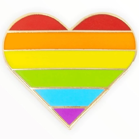 Rainbow Pride Enamel Heart Pin By These Are Things - New In Sealed Package - Picture 3 of 6